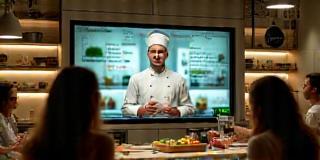 Digital cooking class taking place